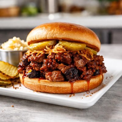 Mission bbq chopped brisket sandwich