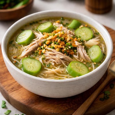 Misua patola chicken soup