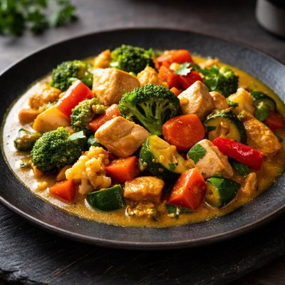 Mix vegetable and chicken curry