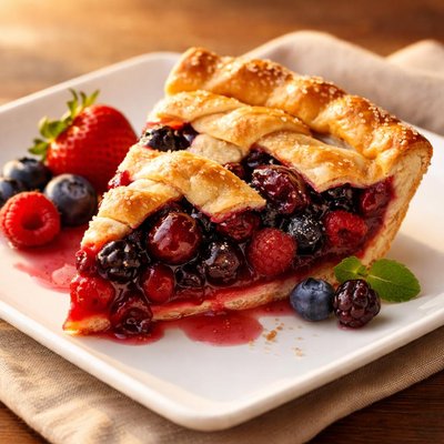 Mixed berry and cherry pie