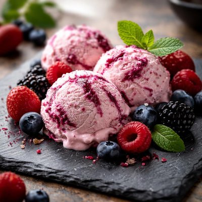 Mixed berry ice cream