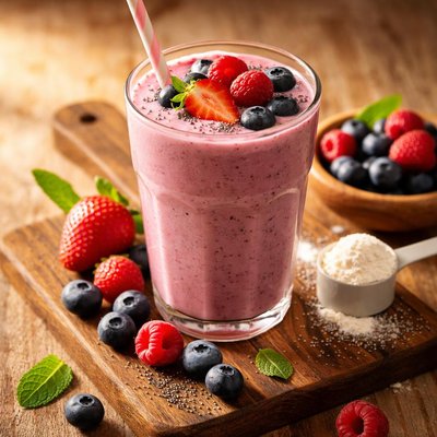 Mixed berry protein smoothie