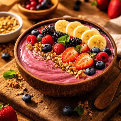 Mixed berry smoothie bowl