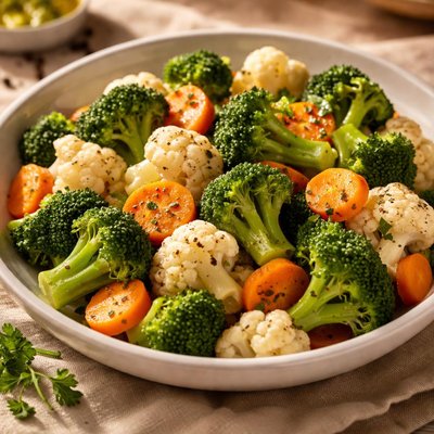 Mixed broccoli cauliflower and carrots