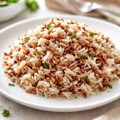 Mixed brown and white rice