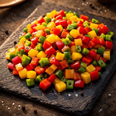 Mixed diced peppers