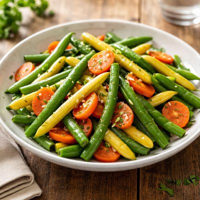 Mixed green beans and carrots