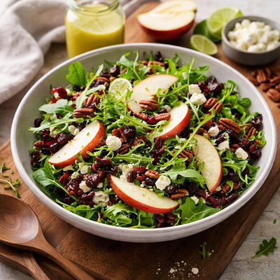 Mixed green salad with apple lime vinaigrette