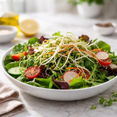 Mixed green salad with bean sprout