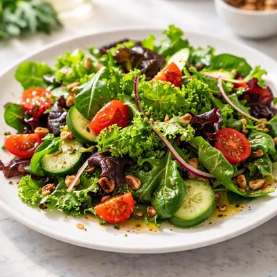 Mixed green salad with vinaigrette