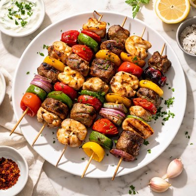 Mixed grill skewer