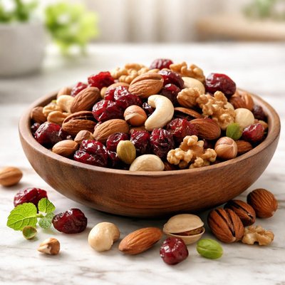 Mixed nuts and dried cranberries
