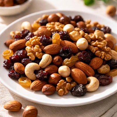 Mixed nuts and raisins