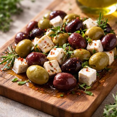 Mixed olives and feta