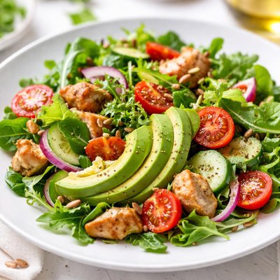 Mixed salad with avocado