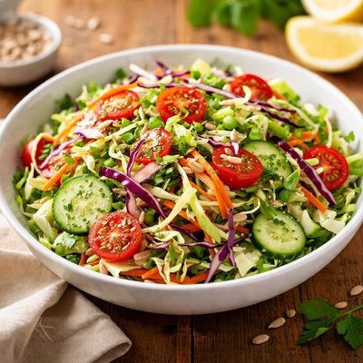 Mixed salad with cabbage