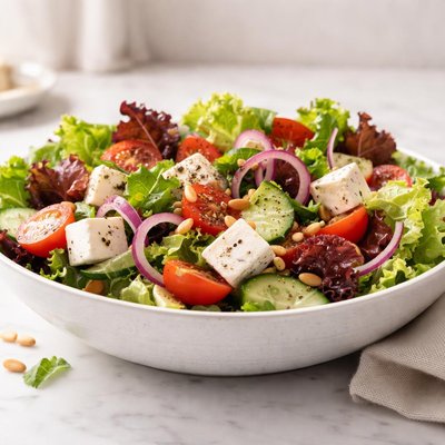 Mixed salad with cheese