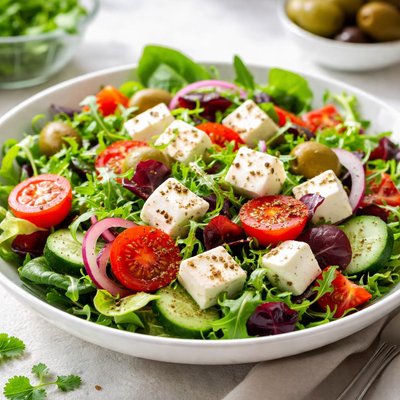 Mixed salad with feta