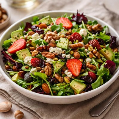 Mixed salad with nuts