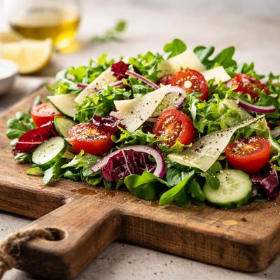 Mixed salad with parmesan