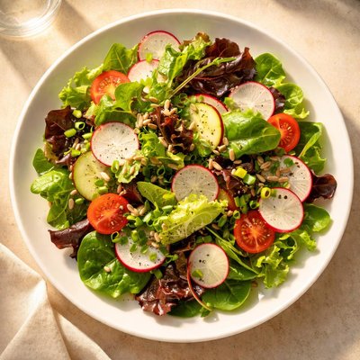 Mixed salad with radishes
