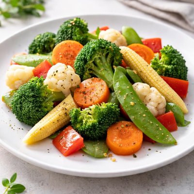 Mixed steamed vegetables