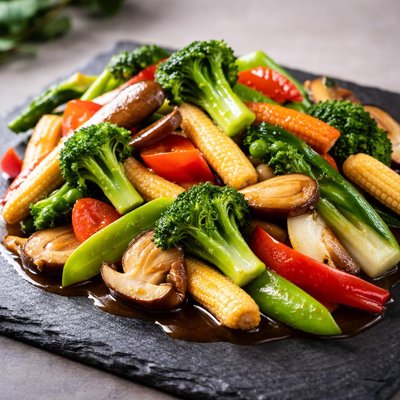 Mixed vegetables in oyster sauce