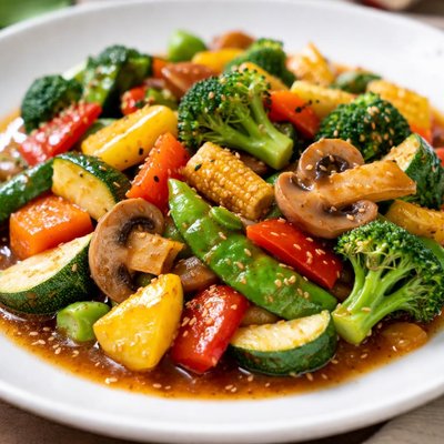 Mixed vegetables in sauce