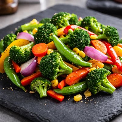 西兰花炒什锦蔬菜