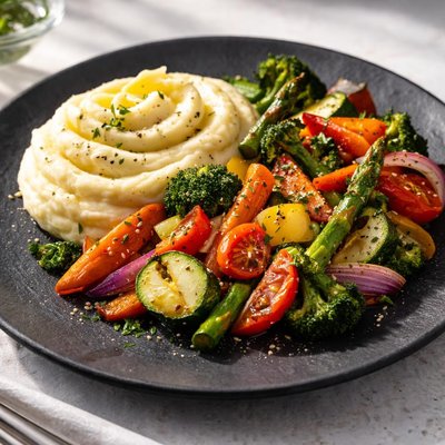 Mixed vegetables with mashed potatoes