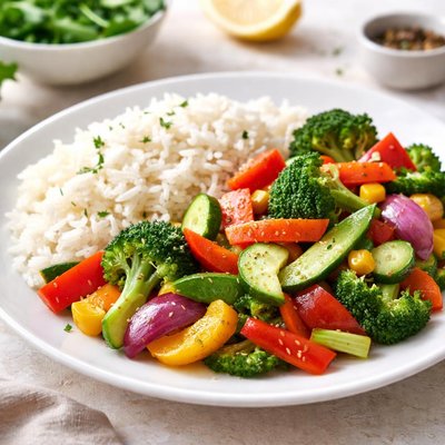 Mixed vegetables with rice