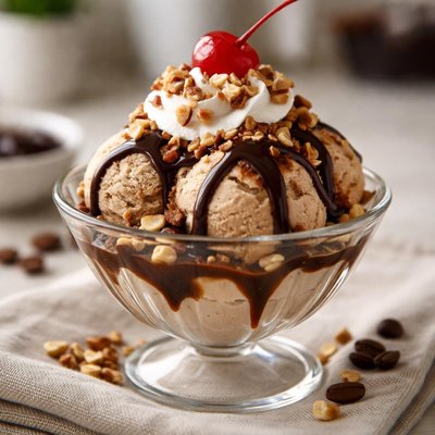 Mocha nut sundae