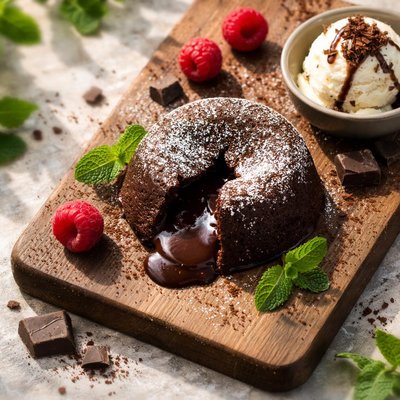 Molten dark chocolate