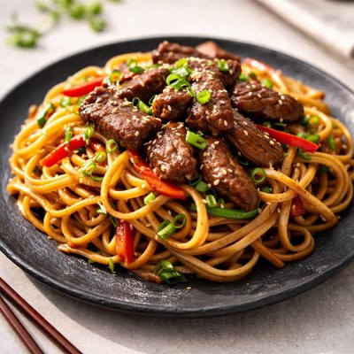 Mongolian beef noodles