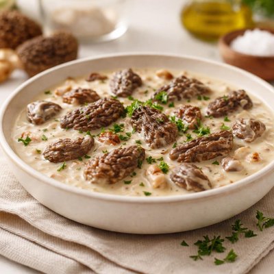 Morel mushroom cream sauce