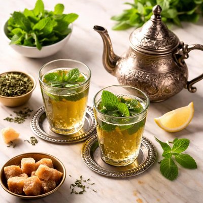 Moroccan mint green tea