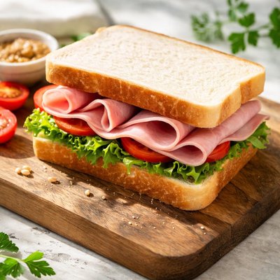 Morrisons smoked ham on white bread