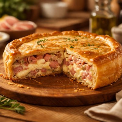 Pastel de mortadela y queso