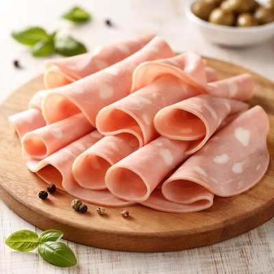 Mortadella slices