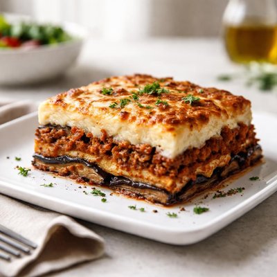 Moussaka with eggplant