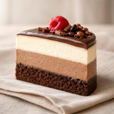 Mousse cake slice