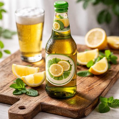 Moussy moussy with lemon flavour non alcoholic malt beverage