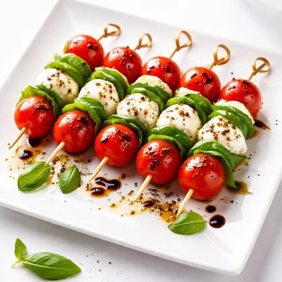 Mozzarella and tomato skewer
