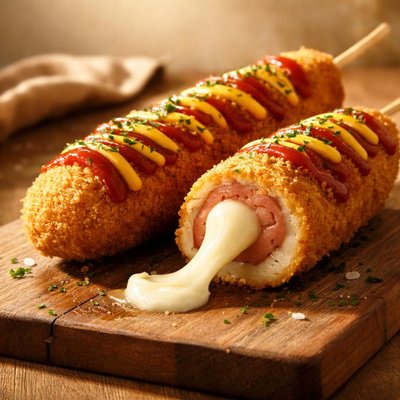 Mozzarella korean hotdog