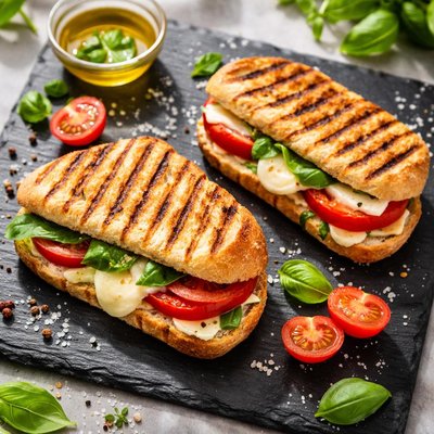 Mozzarella tomato panini