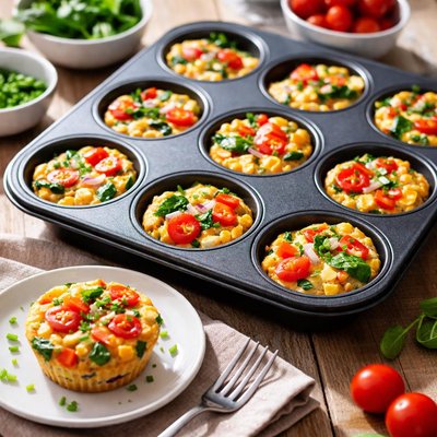 Muffin tin egg and veggies