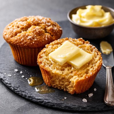 Muffin with butter
