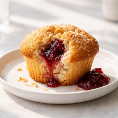 Muffin with jam