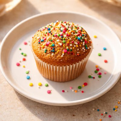Muffin with sprinkles