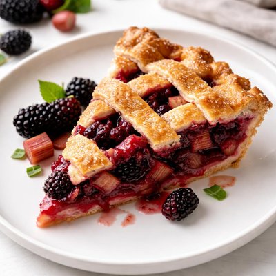 Mulberry rhubarb pie